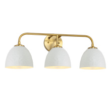 Golden Canada 6950-BA3 MBS-WHT - Golden Lighting Shepard 3-light Vanity in Modern Brass and Matte White shade